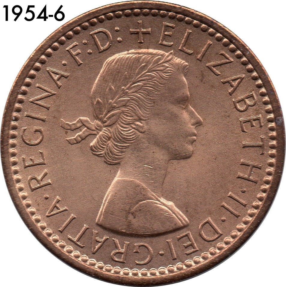 UK KM#881/KM#895 Farthing—Queen Elizabeth II—1953–1956—VF Very Fine—Pre-Decimal