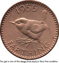 UK KM#881/KM#895 Farthing—Queen Elizabeth II—1953–1956—VF Very Fine—Pre-Decimal