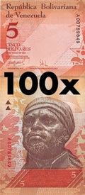 | 100 pcs lot bundle strap UNC—100x Venezuela P-89 5 Bolivares Fuertes 2013 UNC