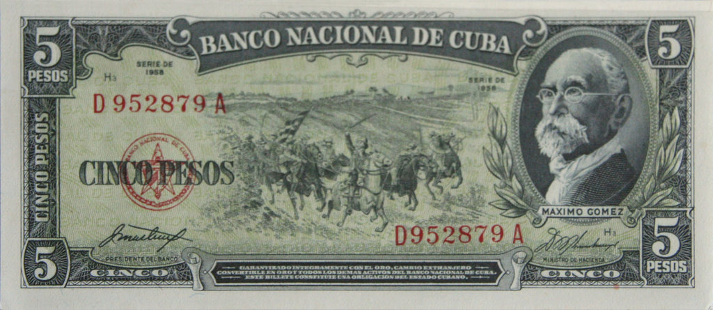 Caraïbes P-91 5 pesos 1958-60 Bon état (très circulé)