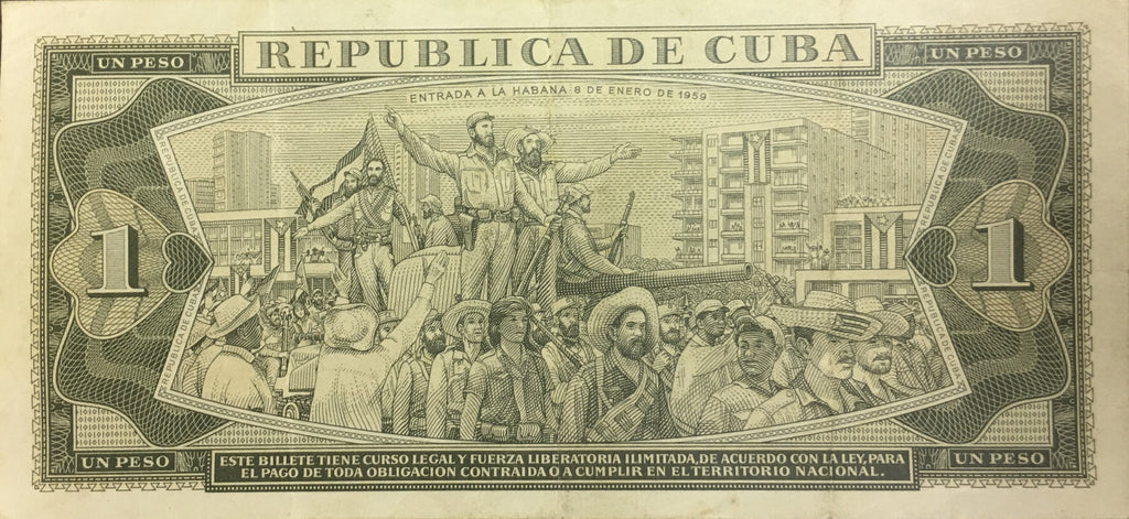 Caribbean P-94a 1 peso 1961 XF | Сhε SIGNATURE | Stunning Art: F.C. on Tank Jan 8 1959