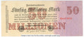 Germany P-98b 50000000 marks 50 million marks 1923 Very Fine—Long—Blank Back