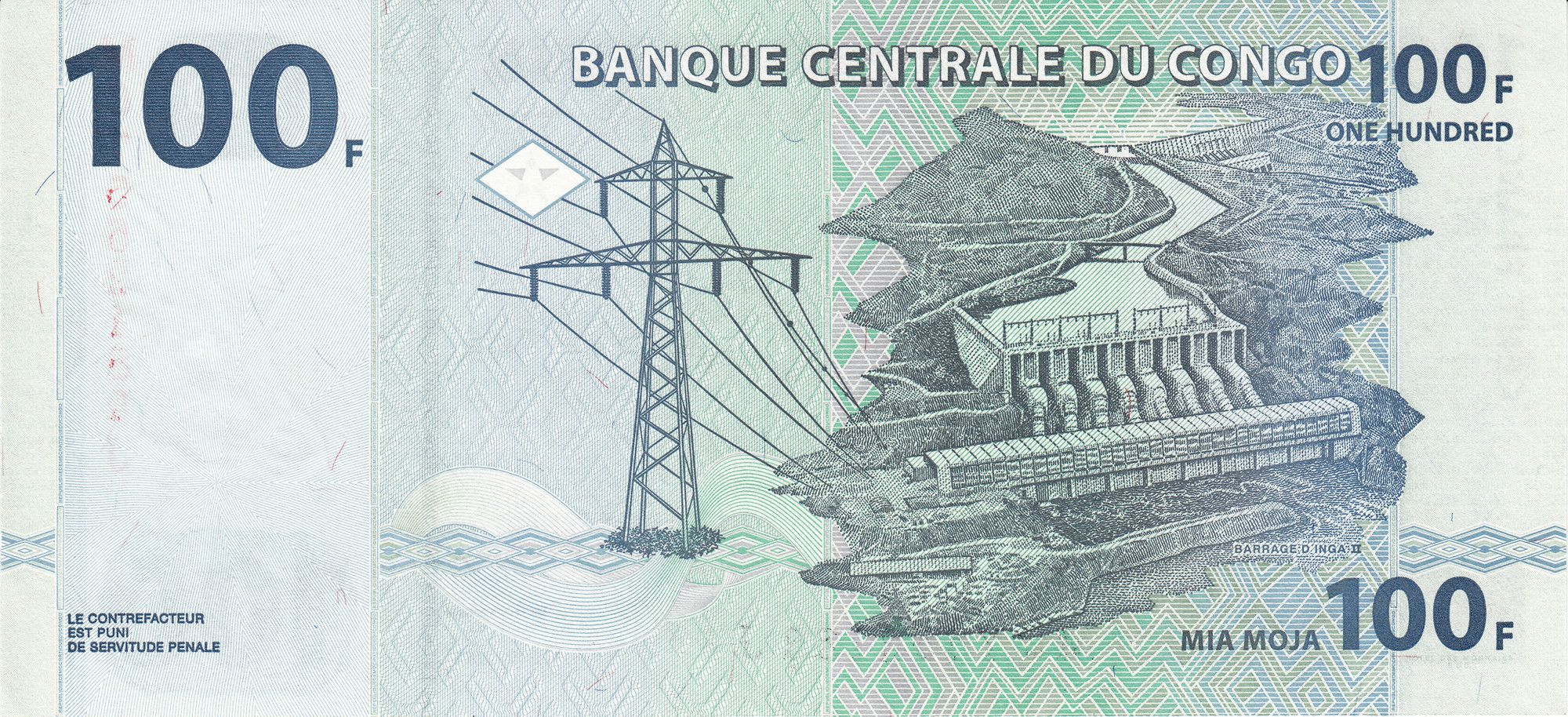 Congo P-98/98A 100 Francs 2007-2022 UNC Elephant