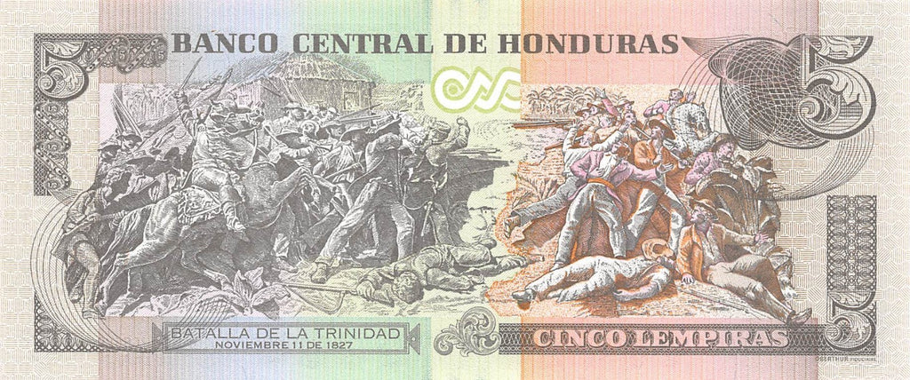 Honduras P-98a 5 Lempiras 2012 UNC—Morazán, Hero of El Salvador & Costa Rica too