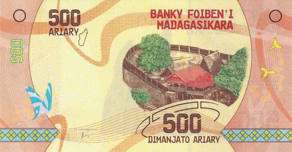 Madagascar P-97—P-101 Set of 5 (100, 200, 500, 1000, 2000 Ariary) ND (2017) UNC—Madagascar and Its Riches—Cathedral, Poison Frog, Waterfall, Lemur