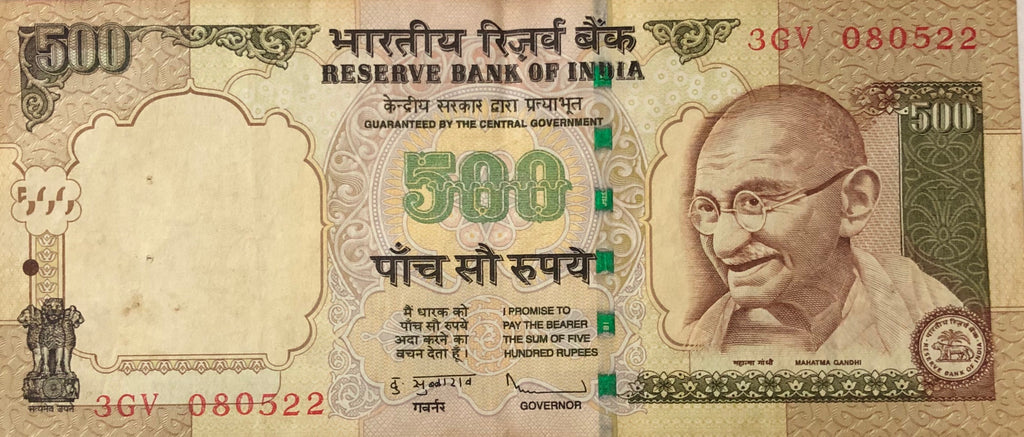 India P-93/P-99/P-106 500 Rupees 2000-2016 VF—Gandhi—Dandi