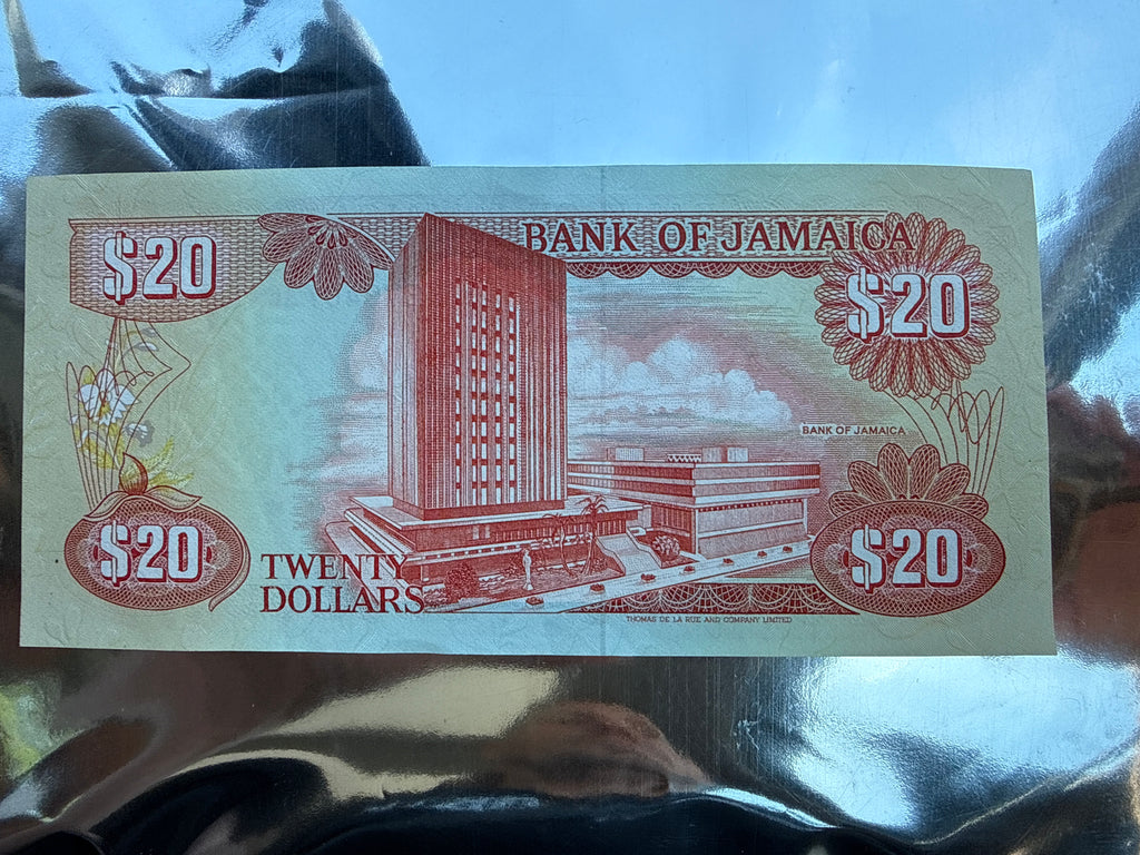 Jamaica P-72c 20 Dollars 1989 UNC