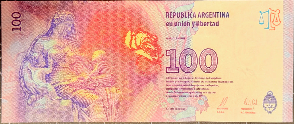 Argentina P358b3-R EVITA! EVITA! Don’t Cry For Me 100 Pesos 2015 UNC T060