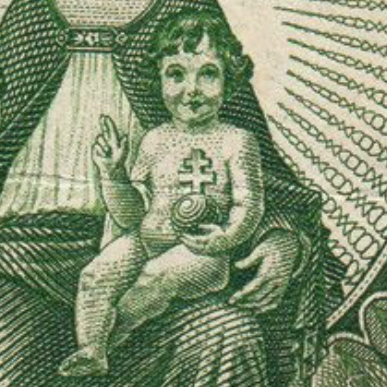 . JESUS CHRIST Hungary P100 10 Pengő 1936 F/VF—Mary—Baby Jesus—St Stephen—Horse
