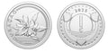 Curacao 1 Cent Coin 2025 UNC—Caribbean Guilder—Orange Blossom—Shells—Pearls