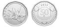 Curacao 50 Cents 2025 UNC—Caribbean Guilder—Orange Blossom—Shells—Pearls