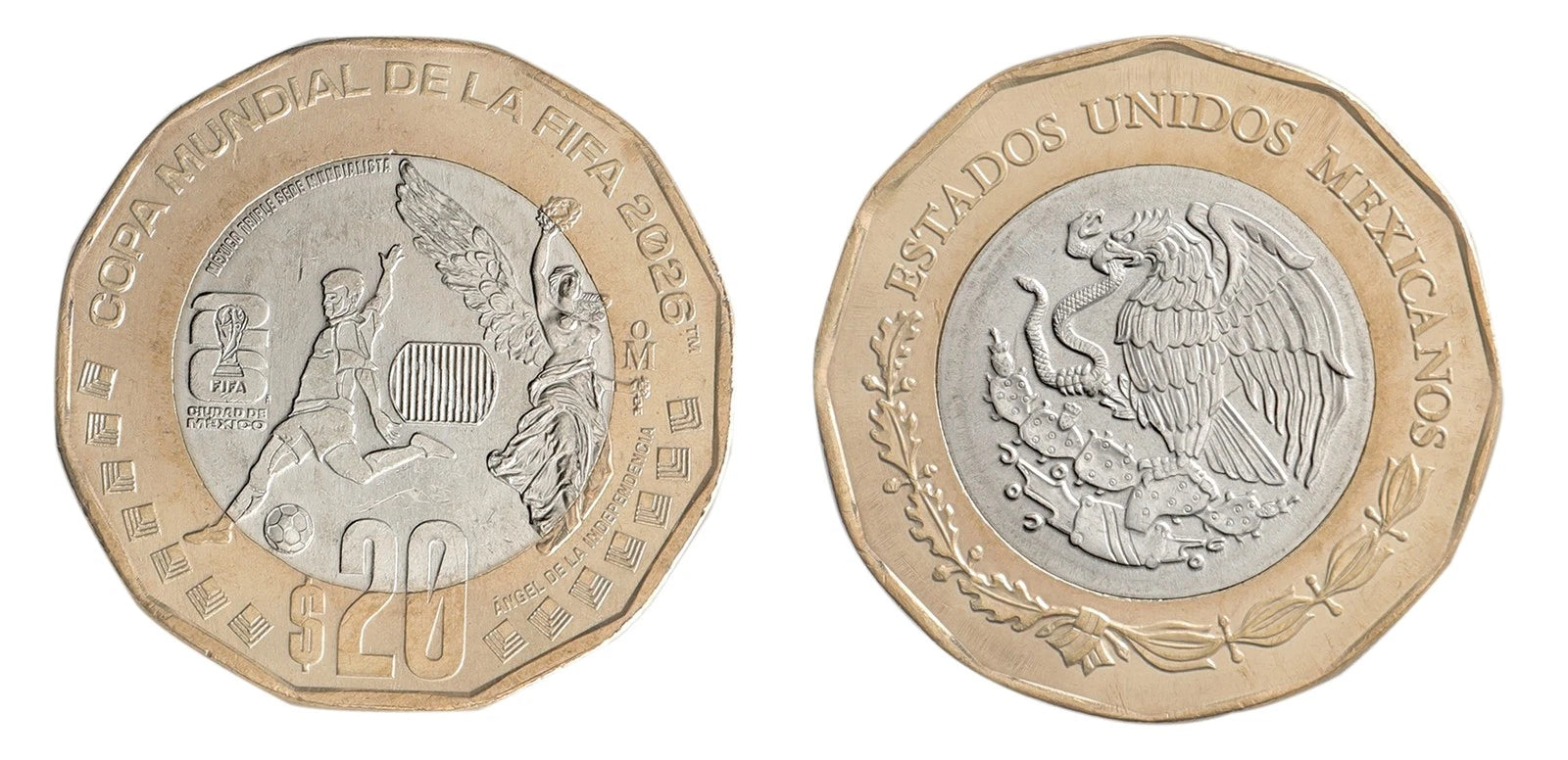 Mexico World Cup Set 3 x 20 Pesos 2026 UNC—All 3 Cities—Mexico City—Guadalajara—Monterrey