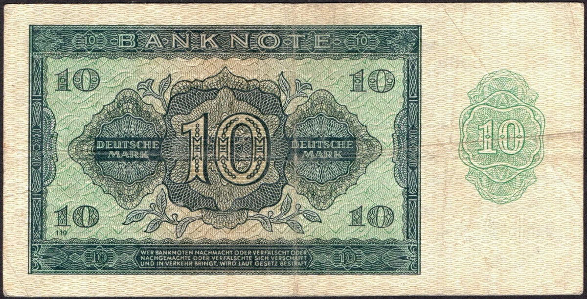 East Germany GDR DDR P-12—10 Mark—10 Deutsche Mark—1948 VF Very Fine