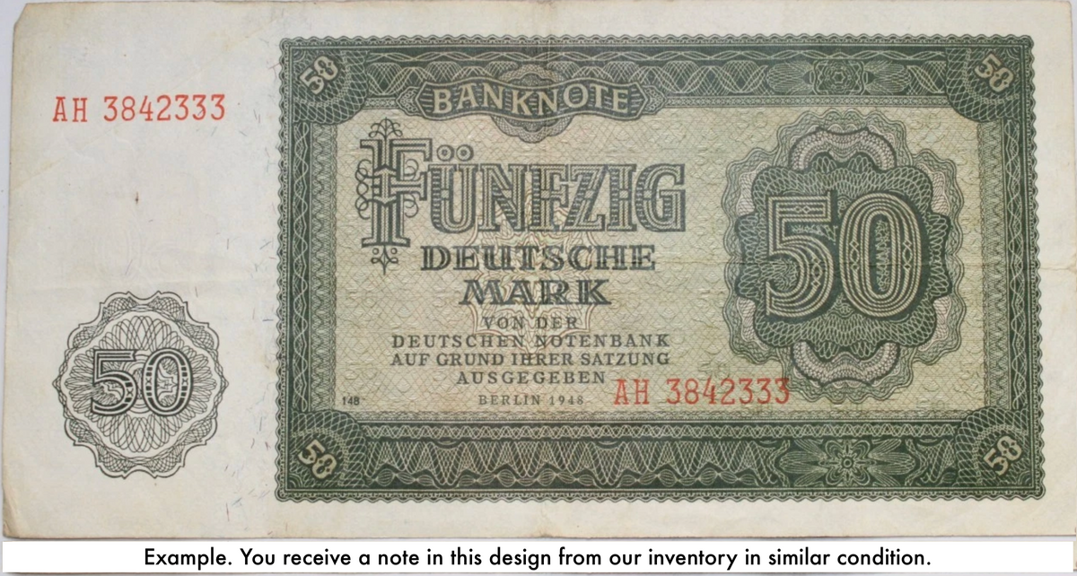 East Germany GDR DDR P-14 50 Deutsche Mark 1948 FVF Fine/Very Fine