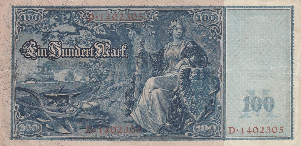 Germany P-35, P-38, P-42 Red Seals or P-43 Green seals 100 Reichsmarks 1910 F Fine JH190