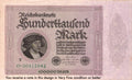 Germany P-83 100000 Marks 1923 VF (Very Fine)—Hyperinflation—Reichsbank