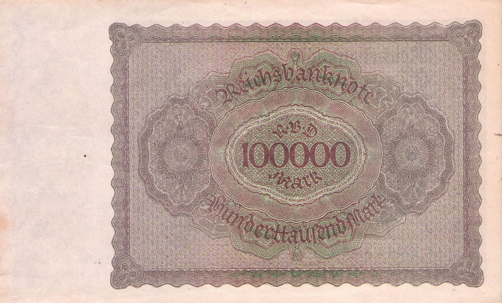 Germany P-83 100000 Marks 1923 VF (Very Fine)—Hyperinflation—Reichsbank