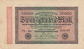 Germany P-85 20000 Marks 1923 VF—Hyperinflation—Star—Reichsbank