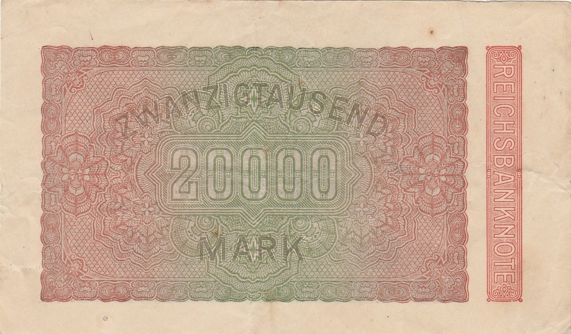 Germany P-85 20000 Marks 1923 VF—Hyperinflation—Star—Reichsbank