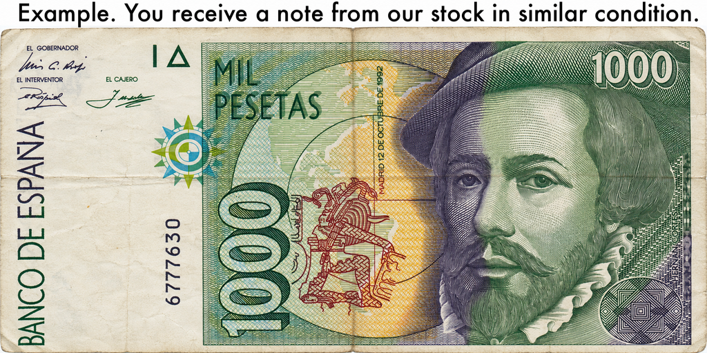 Spain P163 1000 Pesetas 1992 Circulated—Cortés (Cortez)—Pizarro