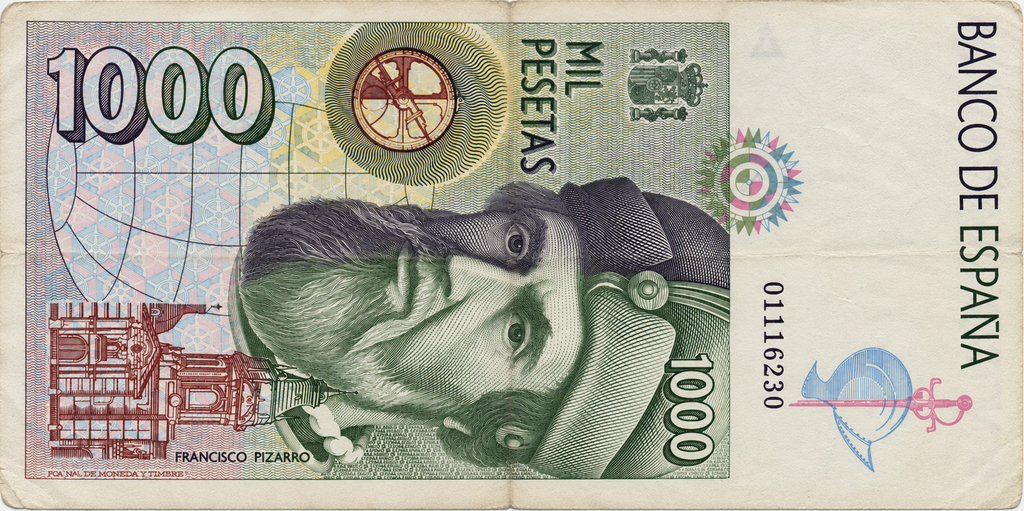 Spain P163 1000 Pesetas 1992 Circulated—Cortés (Cortez)—Pizarro