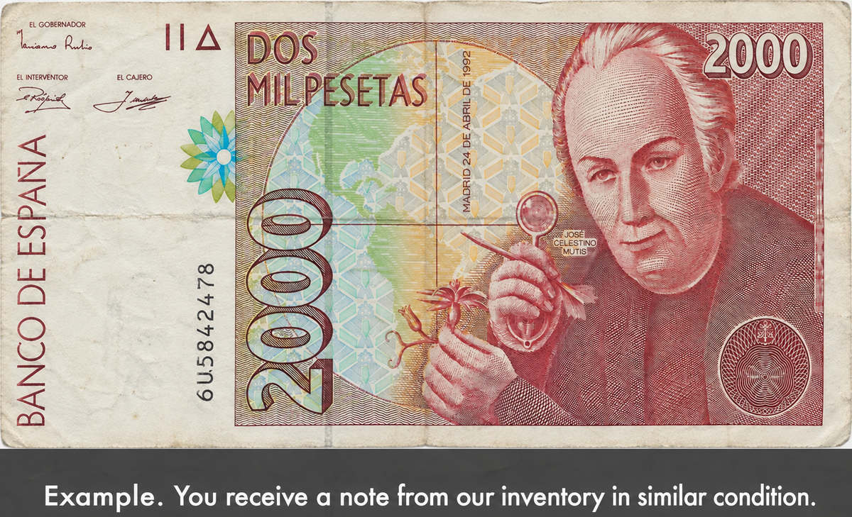Spain P164 2000 Pesetas 1992 Circulated—Priest, Doctor, Botanist