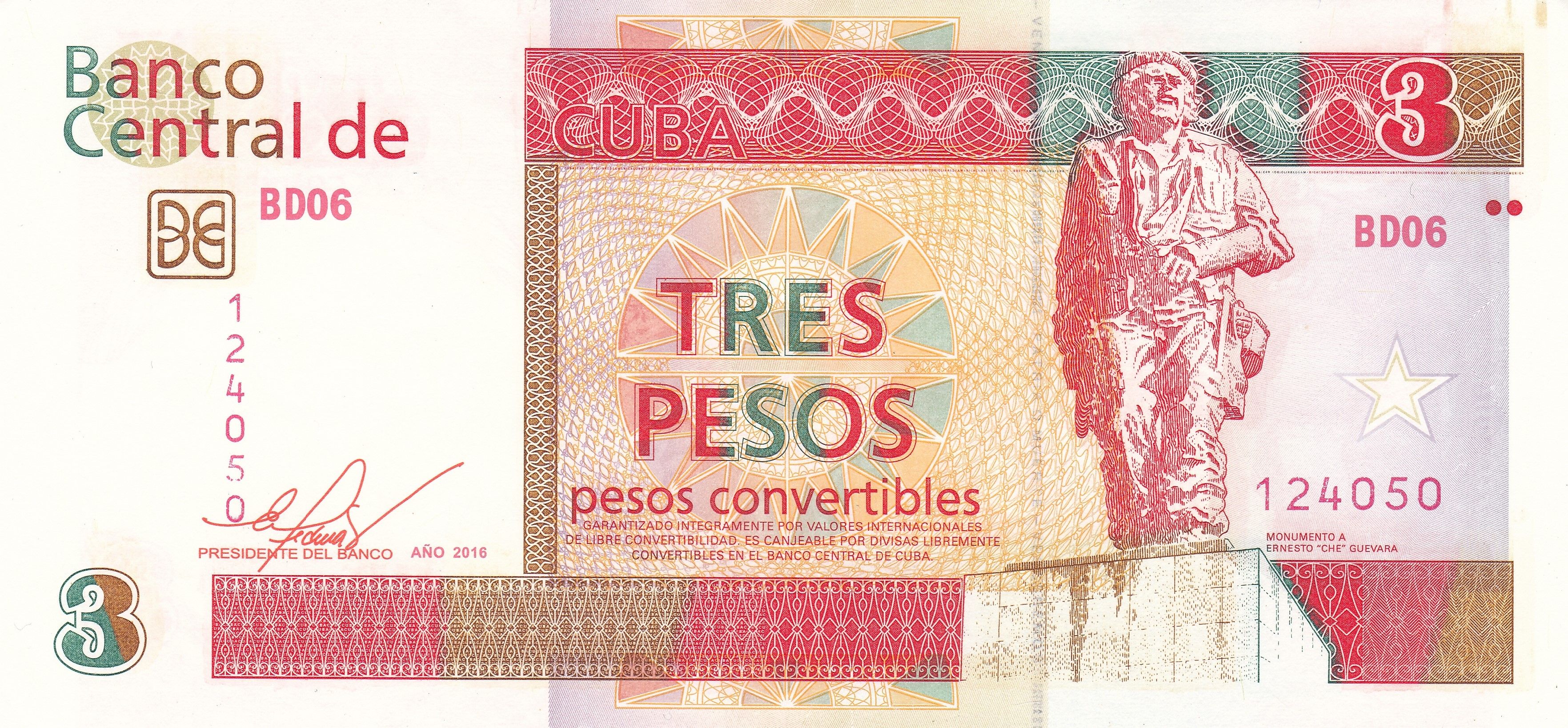 Caribbean || P-FX47 3 convertible pesos (CUC)—2nd Design—Che Guevara—Battle of Santa Clara