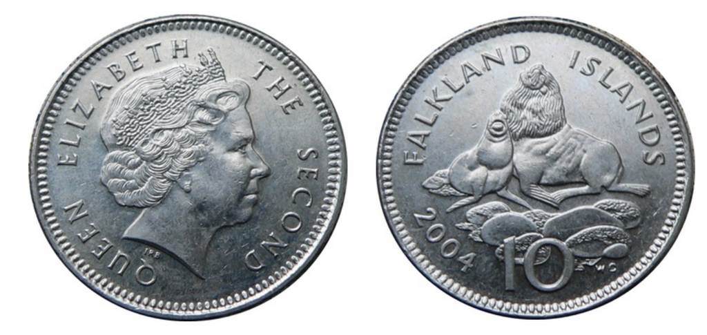 Falkland Islands KM#133 10 Pence 2004 VF Very Fine—Queen Elizabeth II 4th—Seals