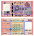 Lebanon P-91 5000 Pounds/Lira 2012-2022 UNC| pink | butterfly