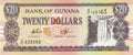 Guyana P-30g 20 Dollars ND 2018 UNC—Waterfall (Kaieteur Falls)—Ferry