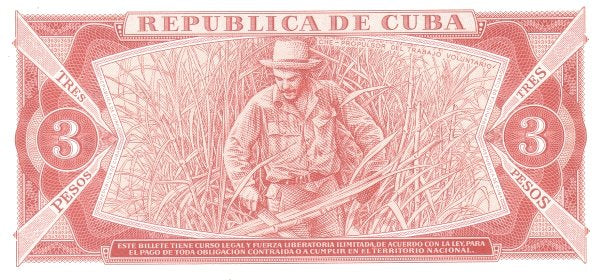 Caraïbes P-107 3p 1988 UNC rouge, portrait, montant à gauche, agriculture/homme au verso