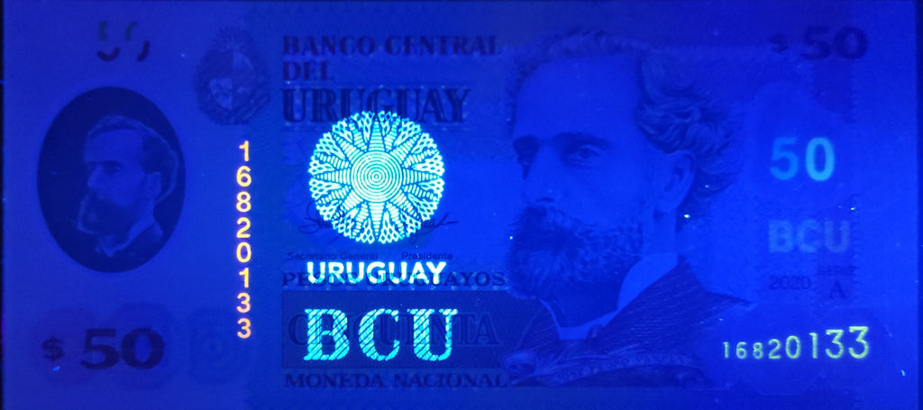 Uruguay P102 POLYMER 50 Pesos Uruguayos 2020 or 2021 UNC—Varela