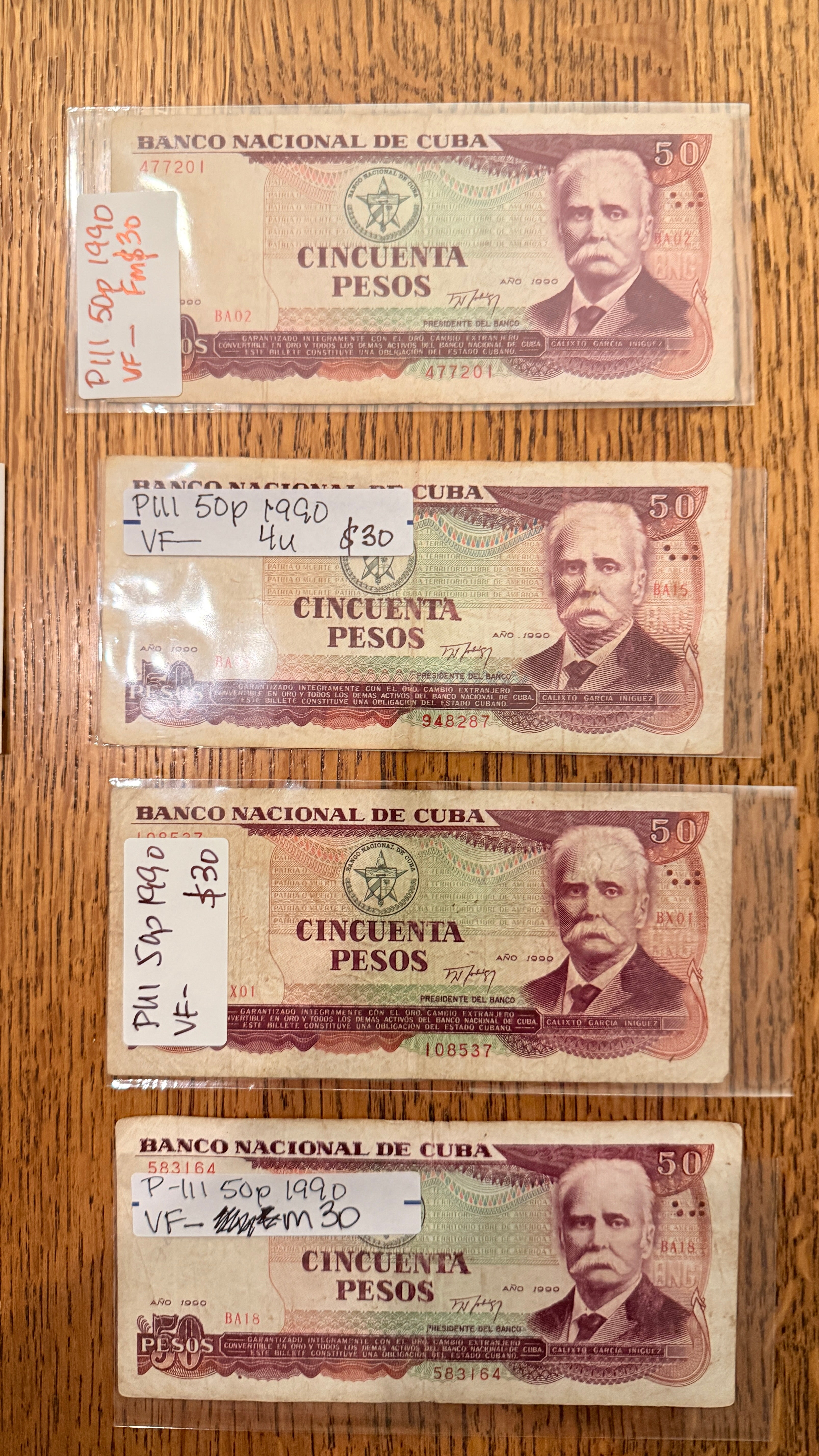 Caribbean P111 50 p 1991 F Fine (ONE banknote)｜maroon | Calixto García Íñigυεz