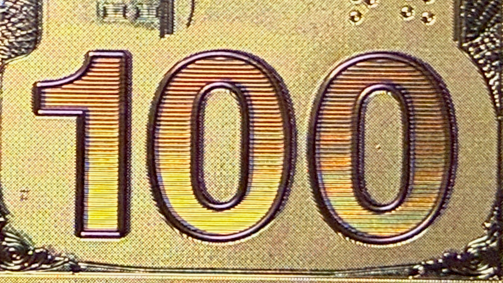 US Military 24K Gold Foil "$100 Bill" #5—Space Force 2: Seal—Independence Hall
