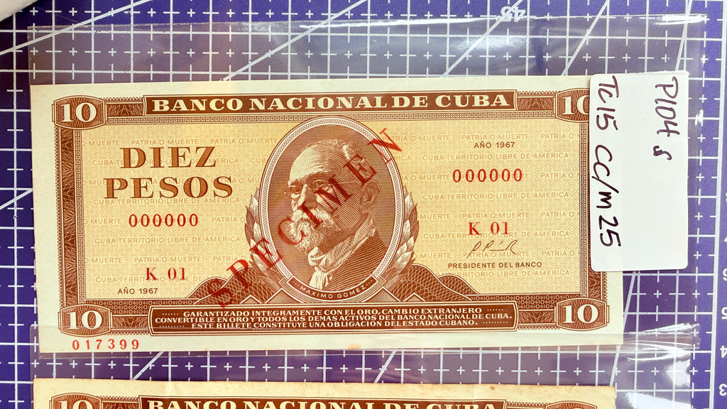 Caribbean P104 10 pesos—FIDEL SPEECH—Beautiful Artwork Designed in Prague