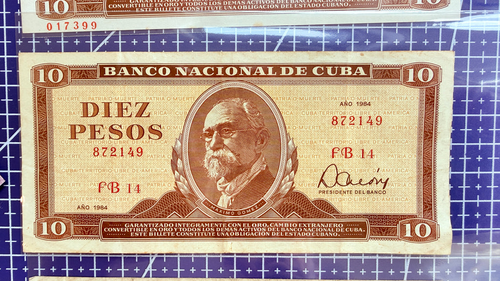 Caribbean P104 10 pesos—FIDEL SPEECH—Beautiful Artwork Designed in Prague