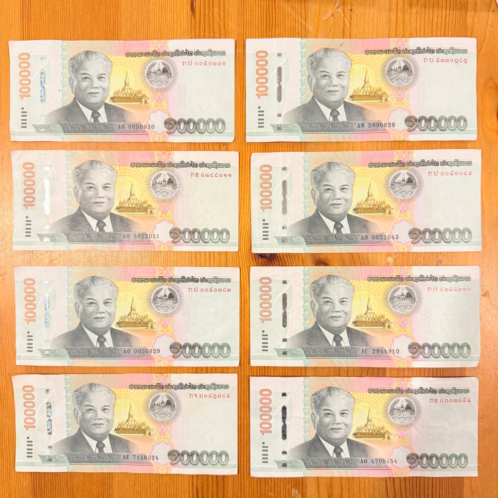 Laos P-42 DICTATOR 100000 kip 2020 VF+ Very Fine Plus—communist leader Phomvihane