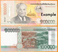Laos P-42 DICTATOR 100000 kip 2020 VF+ Very Fine Plus—communist leader Phomvihane