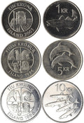 Iceland 3 piece Coin Set 1 5 10 Kronur KM#27a 28a 29.1a XF