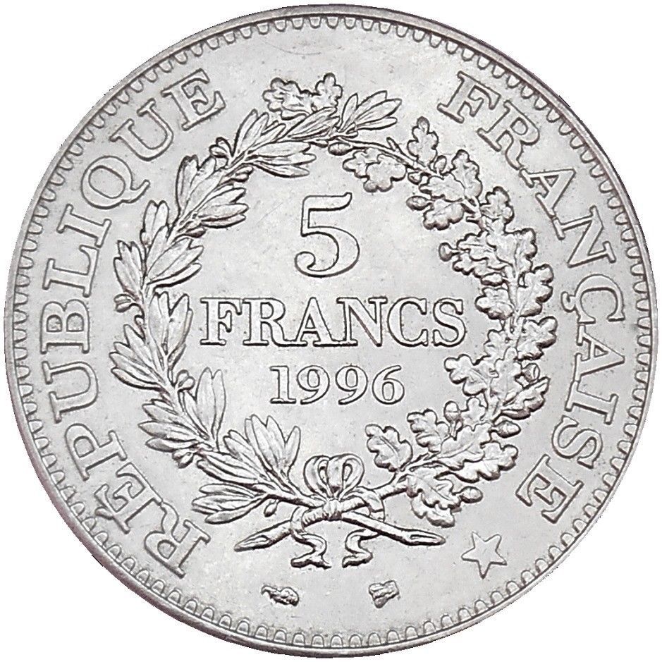 France KM#1155 5 Francs 1996 VF—"Hercule de Dupré"