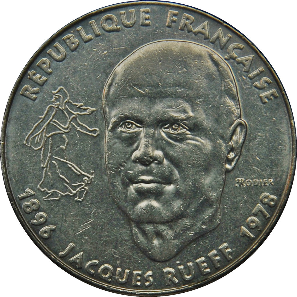 France KM#1160 1 Franc 1996 VF Very Fine—Faceless Marianne—Jacques Rueff