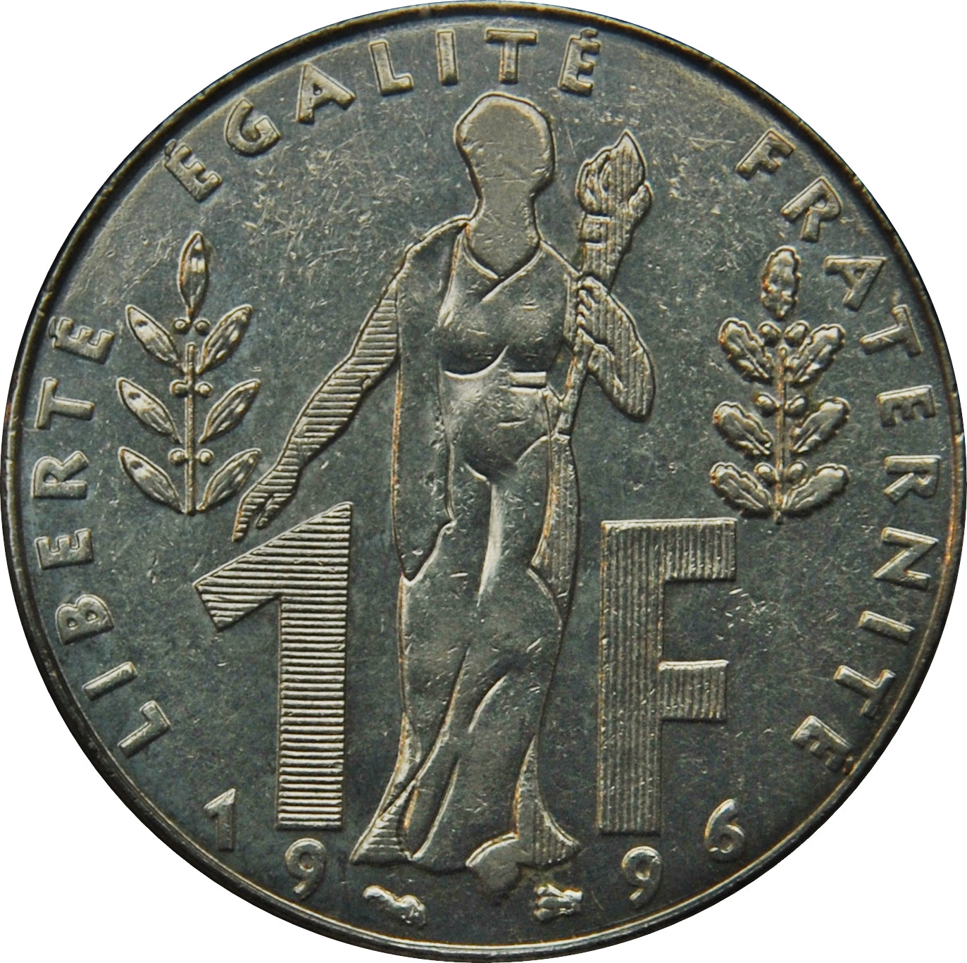 France KM#1160 1 Franc 1996 VF Very Fine | Faceless Marianne | Jacques Rueff