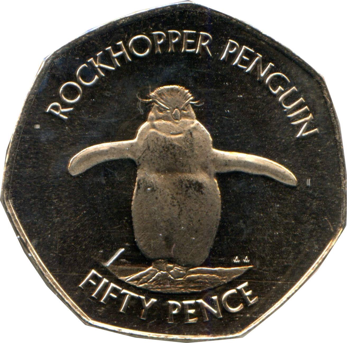 Falkland Islands KM#180.1 50 pence 2017-2021 UNC uncirculated| Penguin Rockhopper