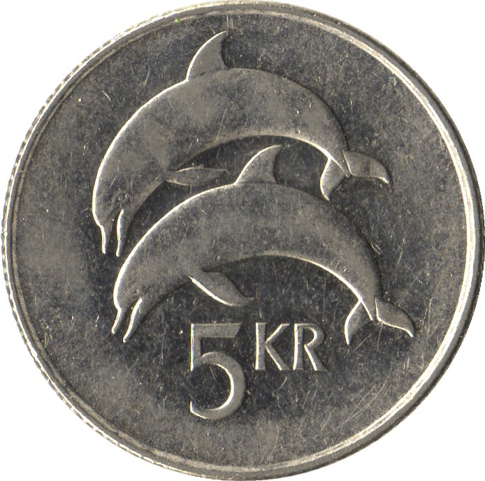 Iceland 5 piece Coin Set 1 5 10 50 100 Kronur KM#27a 28a 29.1a 31 35 XF