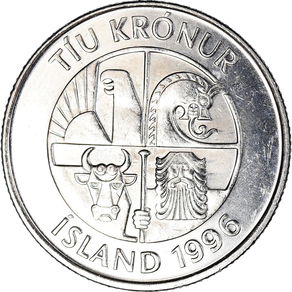 Iceland 5 piece Coin Set 1 5 10 50 100 Kronur KM#27a 28a 29.1a 31 35 XF