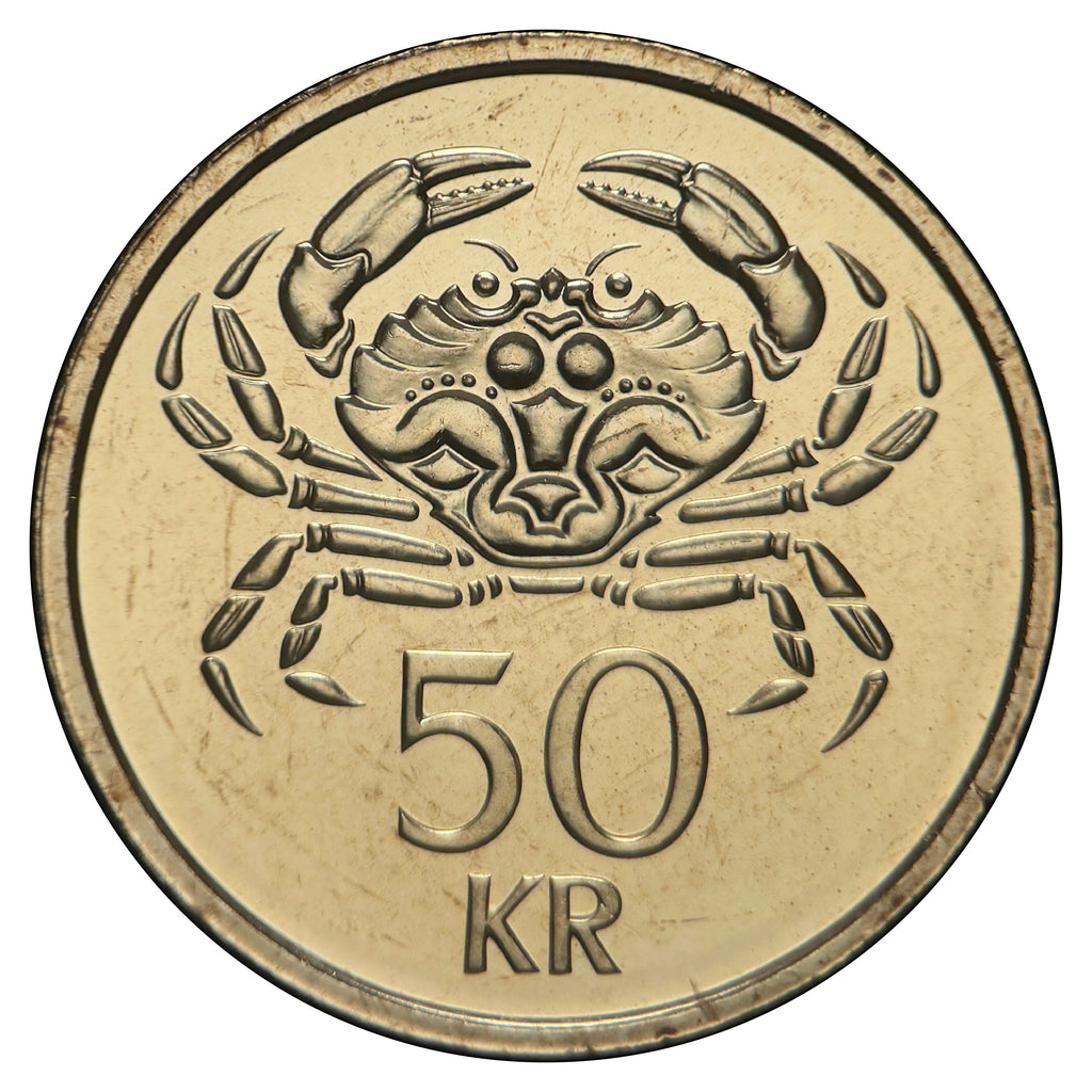 Iceland 5 piece Coin Set 1 5 10 50 100 Kronur KM#27a 28a 29.1a 31 35 XF