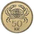 Iceland KM#31 SCARCE 50 krona coin 1987-2005 XF—Crab—Giant—Dragon