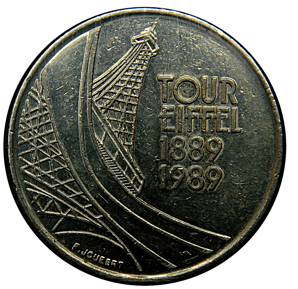 France KM#968 5 Francs 1989 VF or better—Eiffel Tower—Commemorative