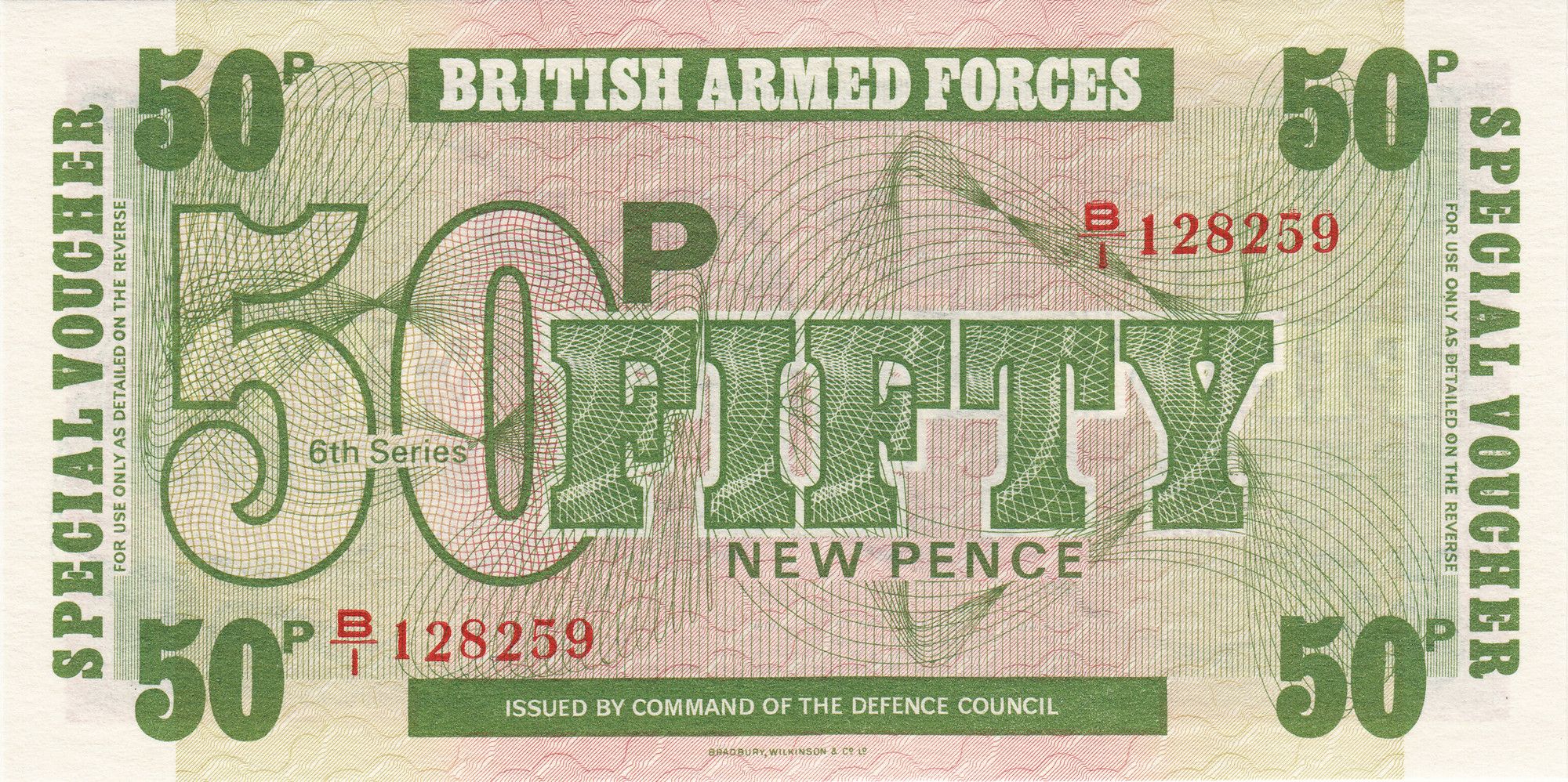 British Armed Forces P-M49 50 Pence 1972 6th Series UNC