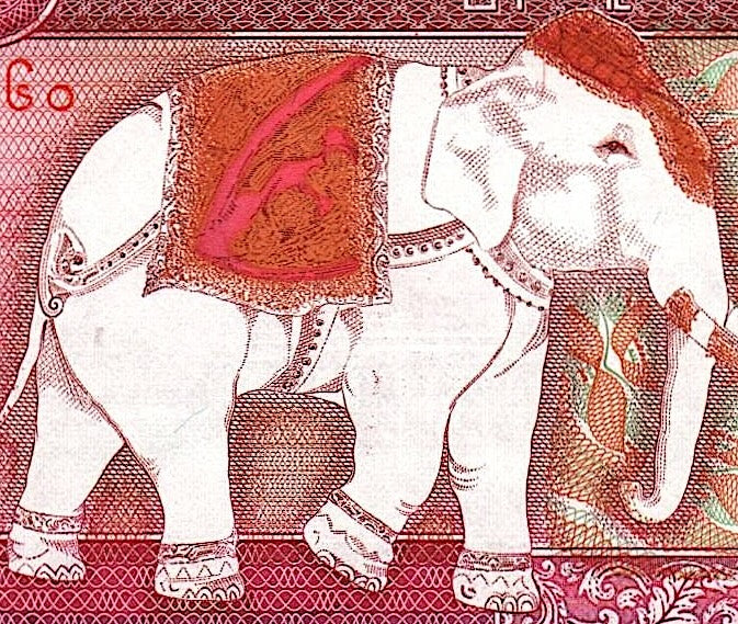 Myanmar Burma P-81 5000 Kyats 2009 UNC—White Elephant